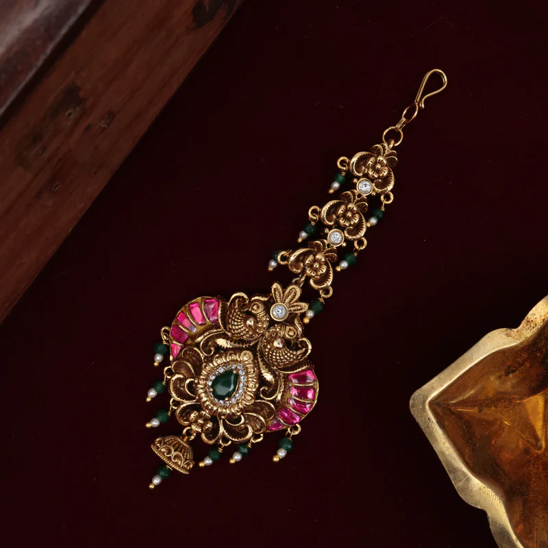 Jadau Kundan Gandaberunda Bridal Nethichutti